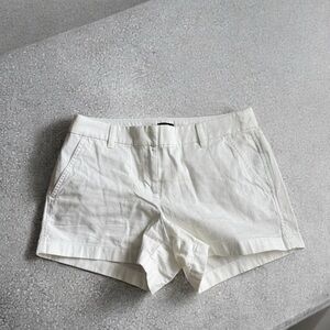 White High Waist Textured Shorts